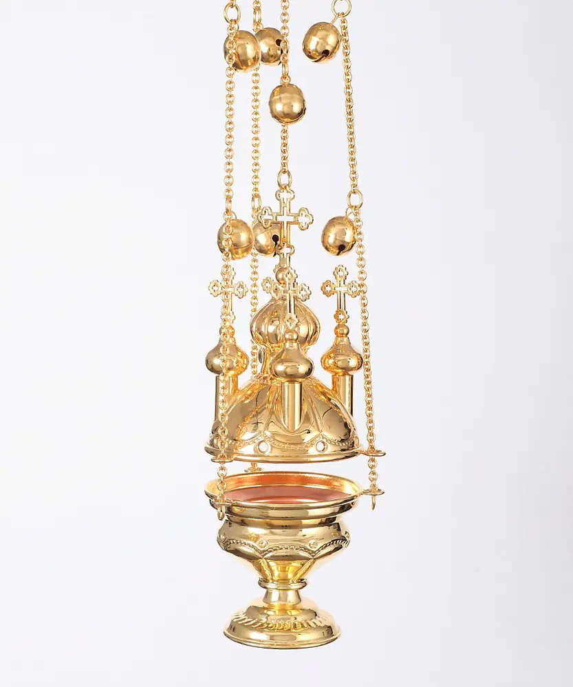 Bishop's censer five-domed small gilding chasing