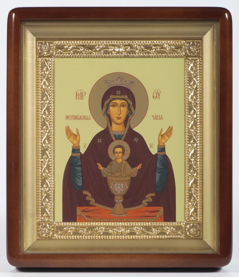 ხატი კიოტში 18×24 ფიგურული, ტემპერა, მოოქროვილი ჩარჩო უშრეტი სასმისი