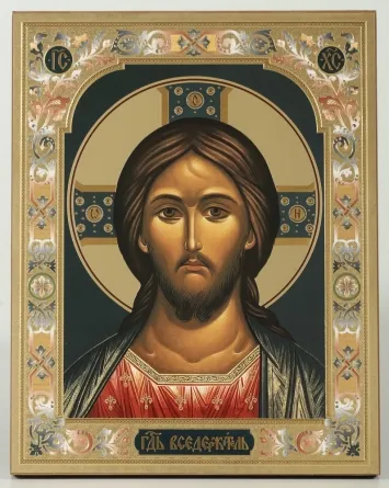 Icon on wooden panel 21×32 chipboard blind embossing, packaging Saviour 29