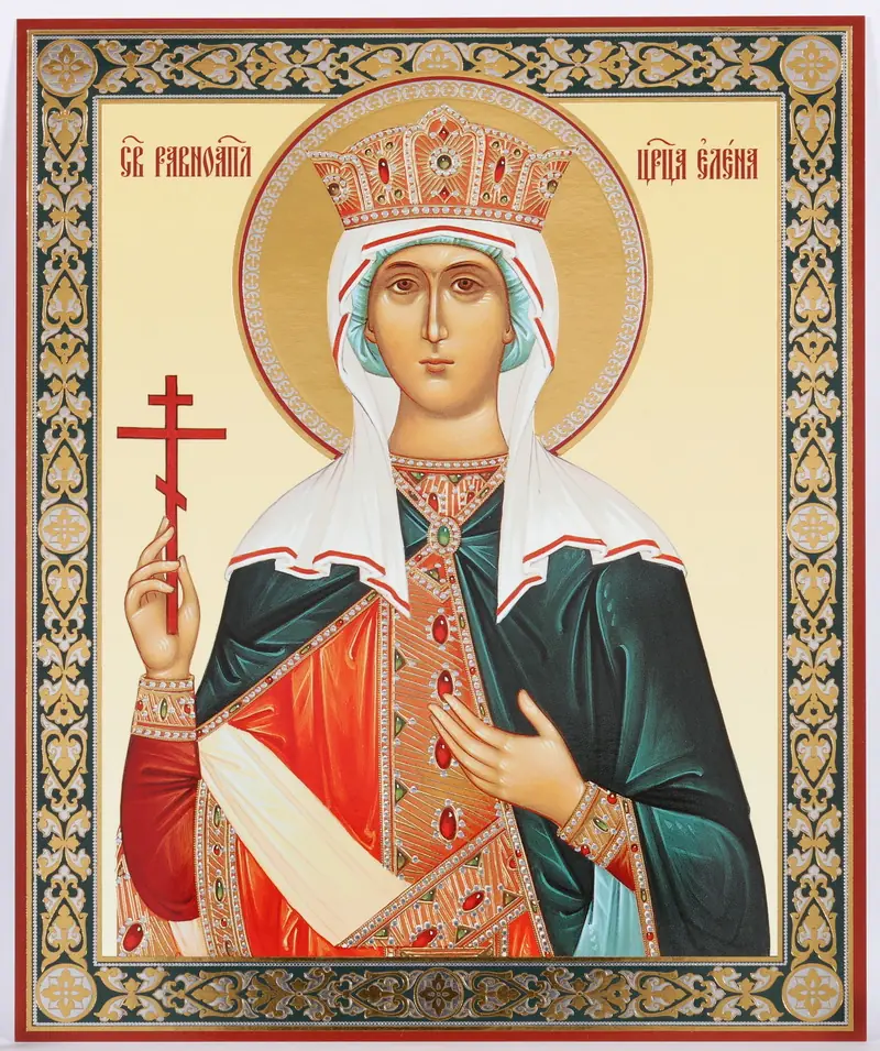 Icon on hardboard №1 18×24 double embossing Helen of Constantinople, Equal-to-the-Apostles (5)