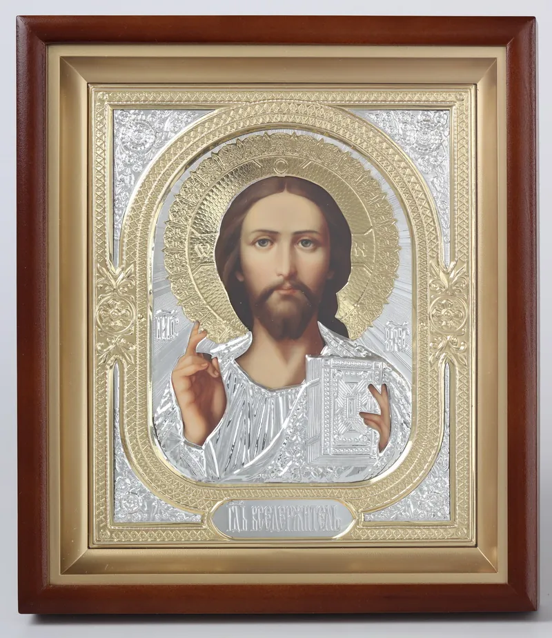 ხატი კიოტში 18×24 რთული, ფოტო, მოცულობითი მოჭედილობა №1 მაცხოვარი