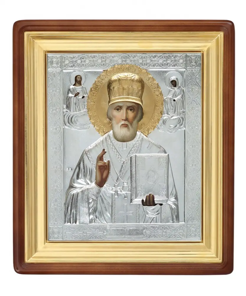 ფერწერული ხატი კიოტში 24×30 ზეთი, მოჭედილობა №48A, კიოტი №1 ნიკოლოზ საკვირველთმოქმედი