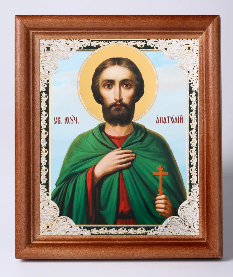 Icon in wooden frame №1 11×13 double embossing Anatolius 2