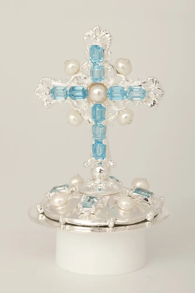 Mitre cross №19 / cubic zirconia / silver plating