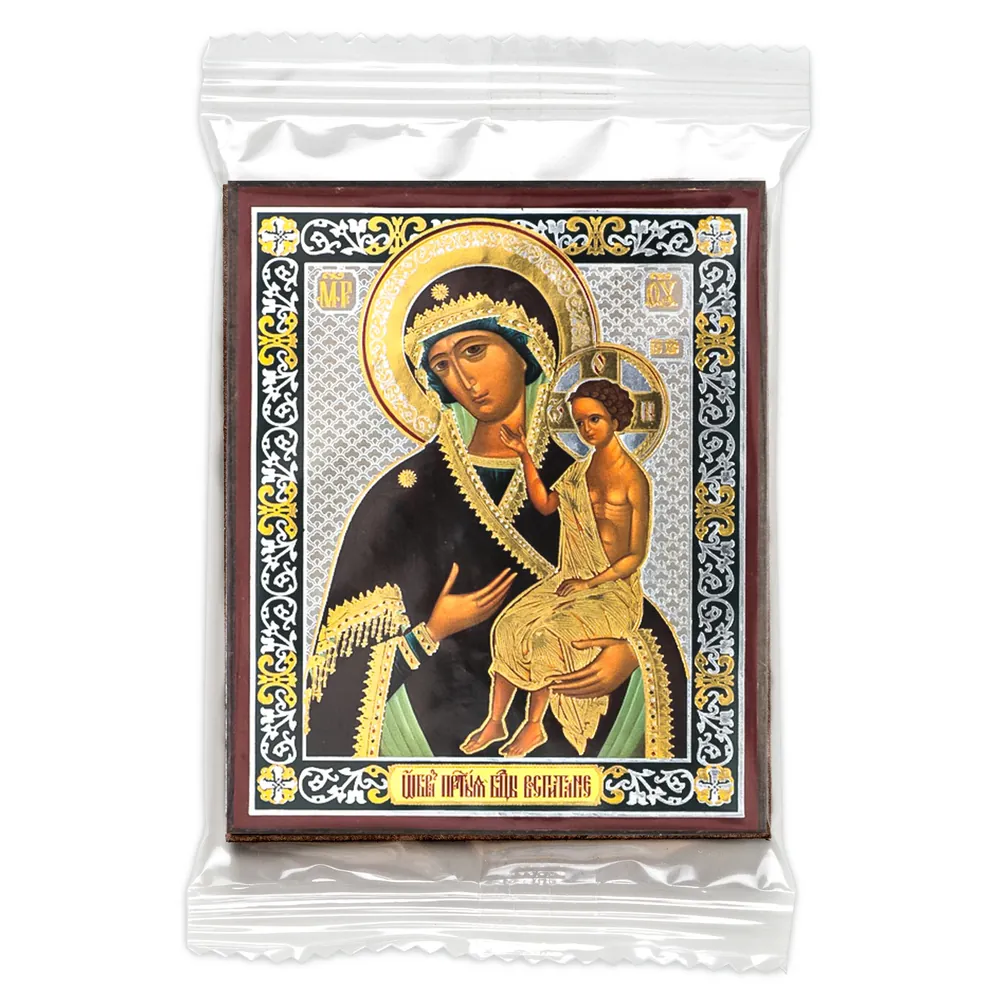 Icon on wooden panel 6×9 double embossing, annotation, packaging Upbringing