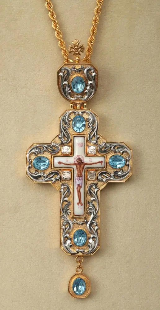 Pectoral cross №131 / gilding, silver plating