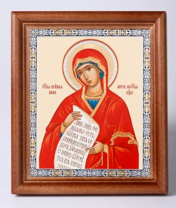 Icon in wooden frame 11×13 Name Day set, double embossing Anna the Righteous, mother of the Most Holy Theotokos (2)