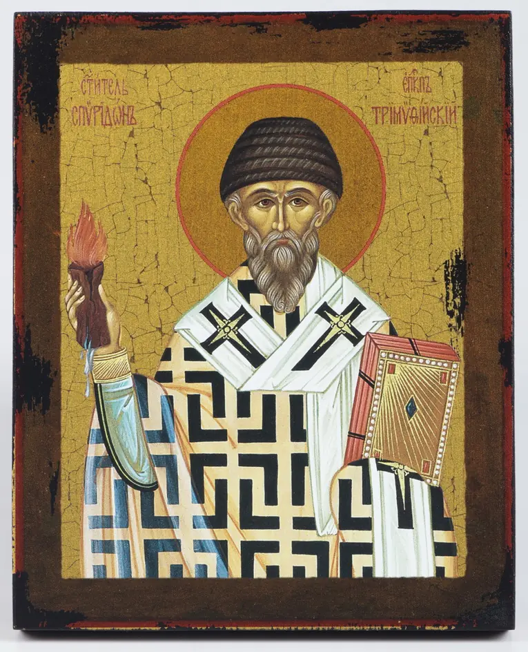 ხატი ხეზე 13×16 ლაქი №2 სპირიდონ ტრიმითუნტელი