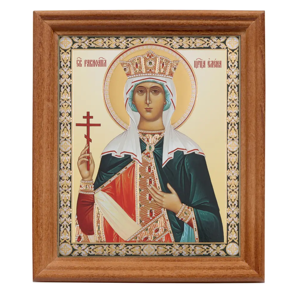 Icon in wooden frame №3 11×13 double embossing Helen of Constantinople, Equal-to-the-Apostles (5)