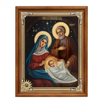 Icon in wooden frame №1 18×24 double embossing, reliquary-star, packaging Nativity of Christ 68