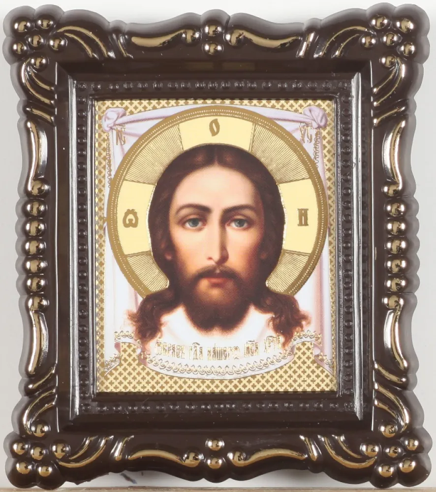 Icon in plastic frame 5×6 openwork Saviour Not Made by Hands
