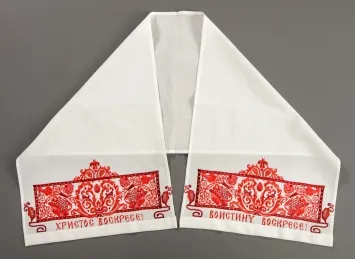 Easter towel linen machine embroidery №1 130×40