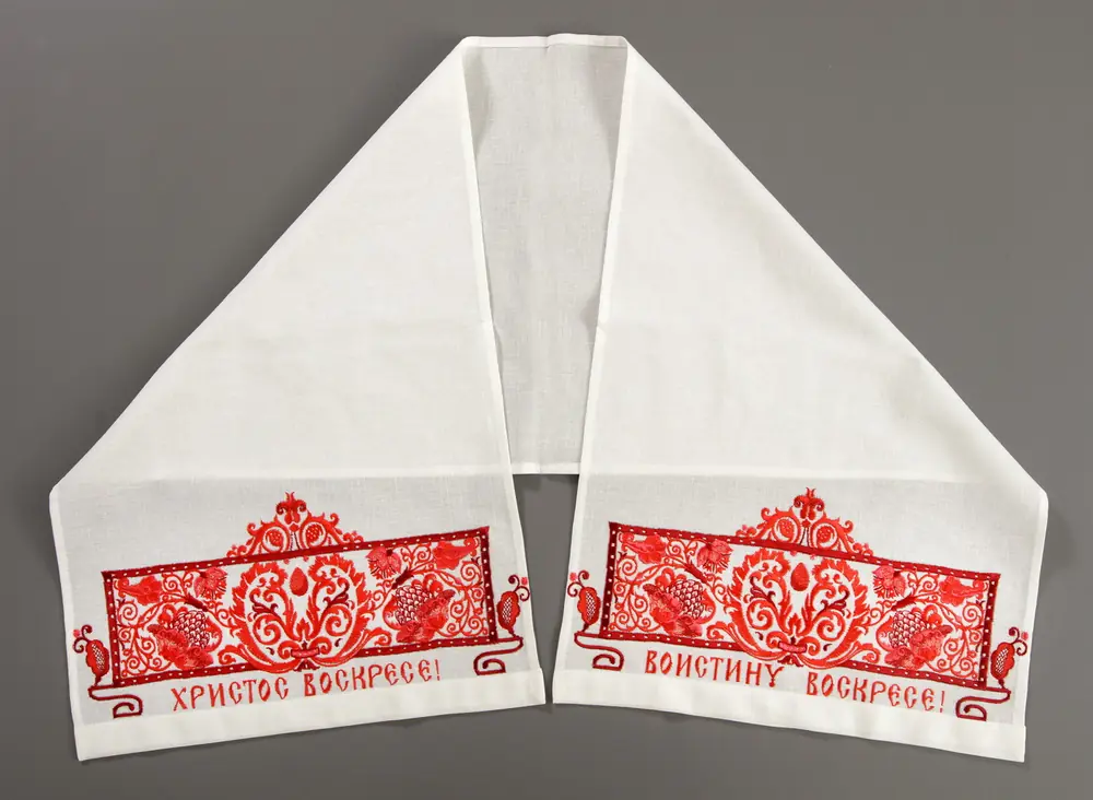 Рушник пасхальный лен вышивка а.м.№1 130х40