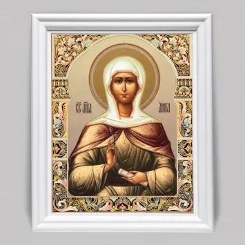 Icon in wooden frame №3 11×13 (white) double embossing Anna