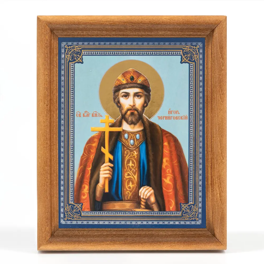 Icon in wooden frame №1 11×13 double embossing Igor, Prince of Chernigov 4