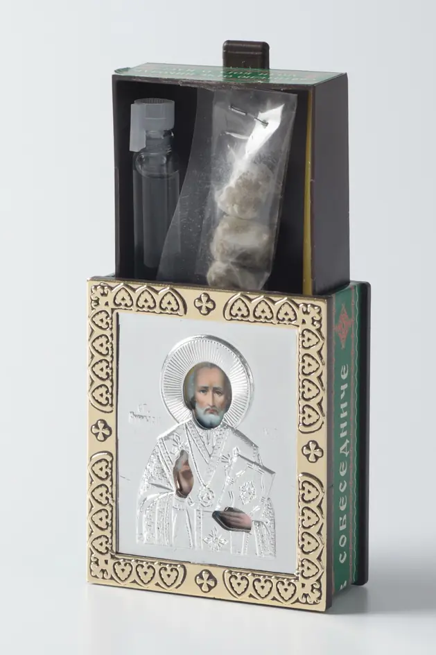 Incense holder with riza with blessed set Nicholas the Wonderworker