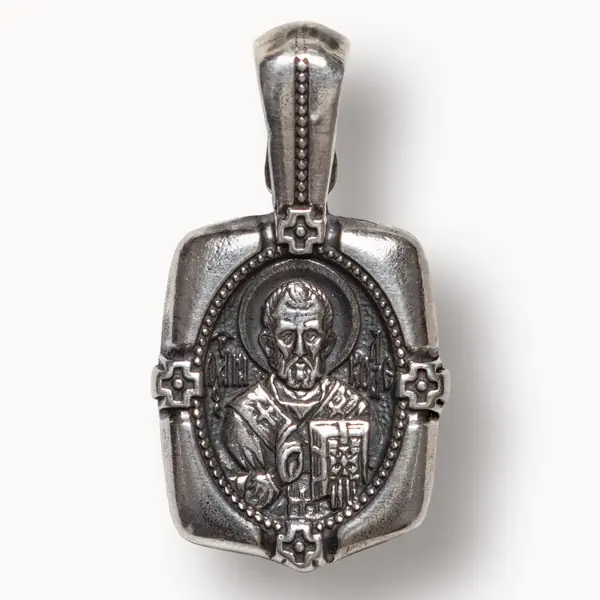 Neck icon №45 silver Nicholas the Wonderworker