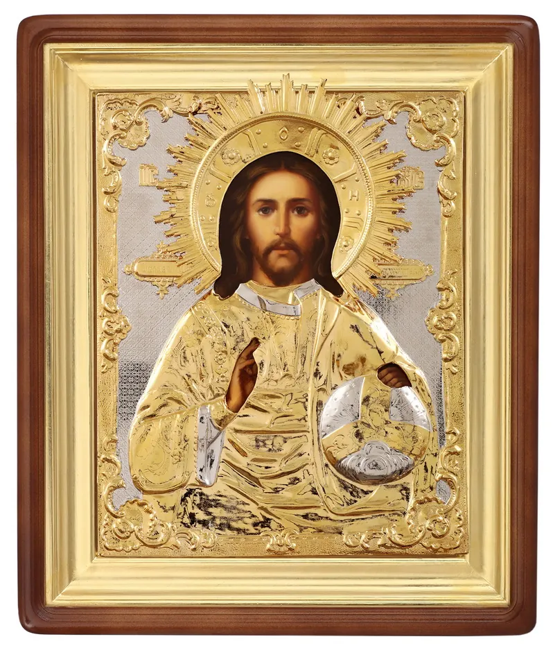 ფერწერული ხატი კიოტში 24×30 ზეთი, მოჭედილობა №308, კიოტი №1 მაცხოვარი
