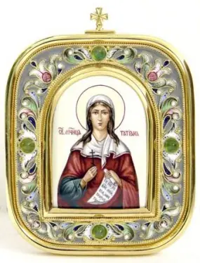 სამაგიდო ხატი №116 ვერცხლი მინანქრის მინიატურა, მინანქარი, მოხატულობა / მოოქროვება / ტატიანა