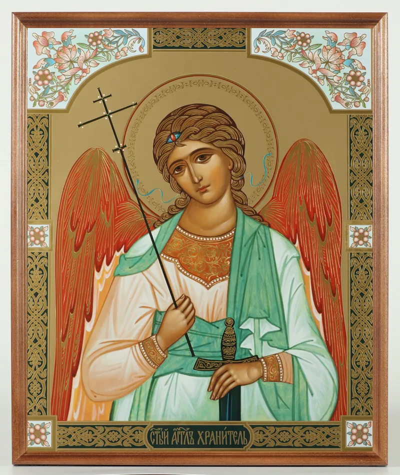 Icon in wooden frame №1 30×40 double embossing, packaging Guardian Angel