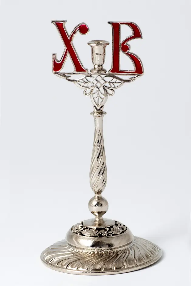 Candlestick Christ is Risen Easter with enamel nickel №3