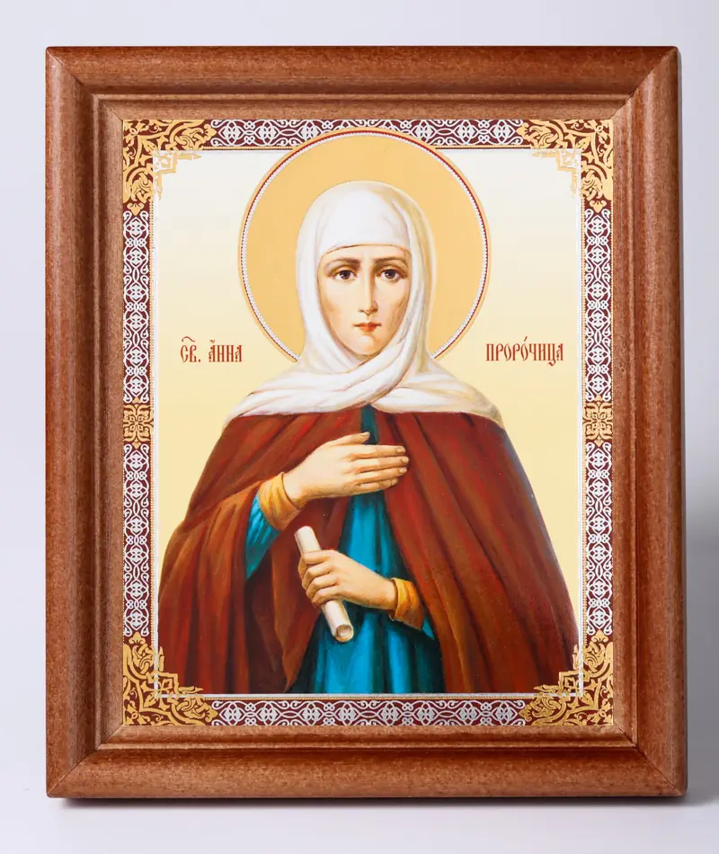 Icon in wooden frame №1 11×13 double embossing Anna the Prophetess, daughter of Phanuel 2