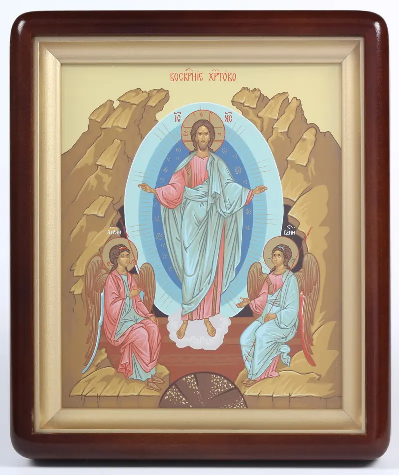 ხატი კიოტში 18×24 ფიგურული, ტემპერა ქრისტეს აღდგომა 4