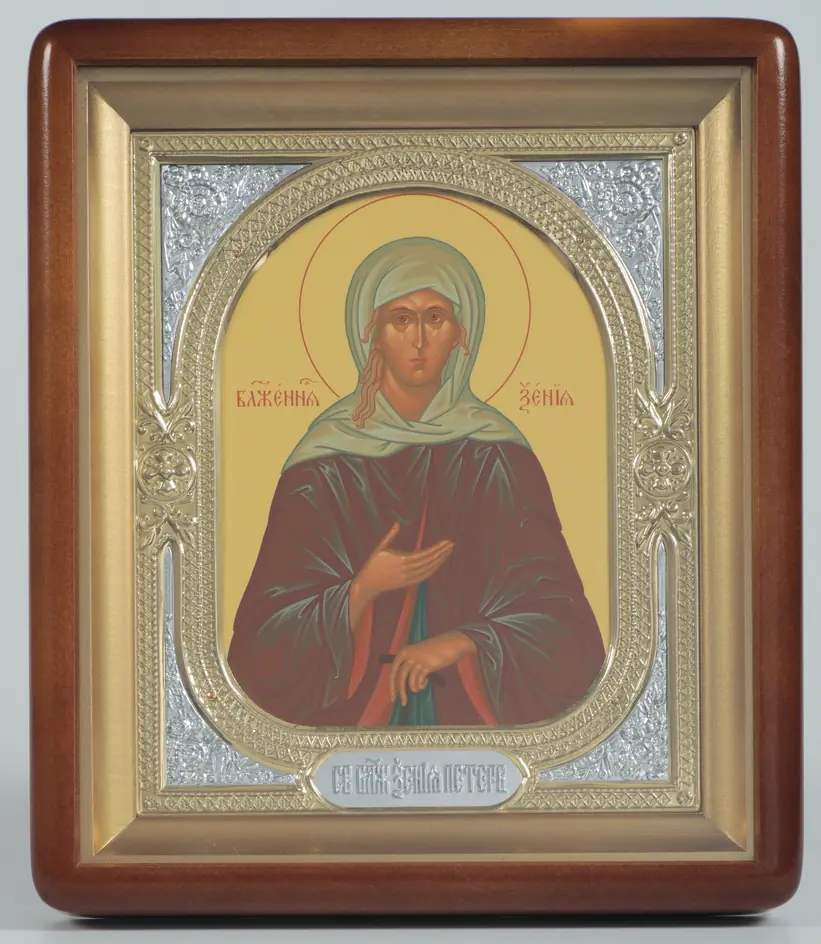 ხატი კიოტში 18×24 ფიგურული, ტემპერა, მოჭედილობა-ჩარჩო №1 ქსენია პეტერბურგელი