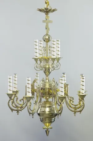 Chandelier 2 tiers 12 candles small