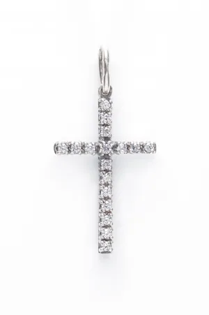 Neck cross №44 / cubic zirconia silver