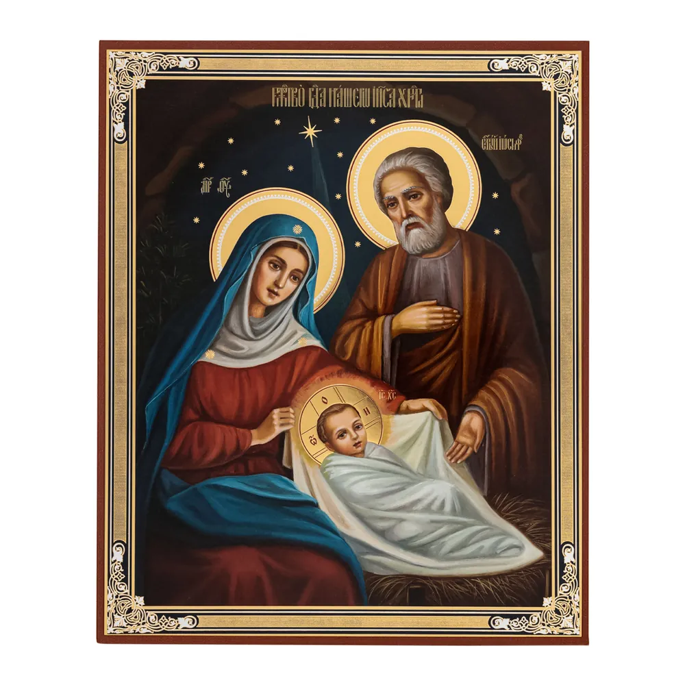 Icon on hardboard №1 11×13 double embossing Nativity of Christ 68