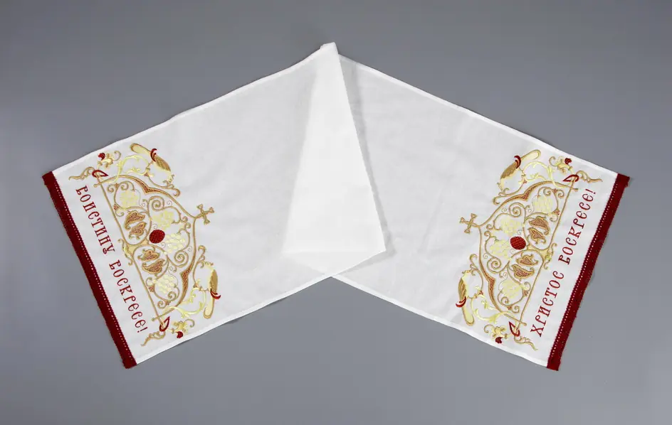 Easter towel linen embroidery 120×40 №1