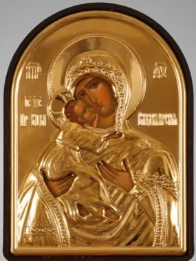 Icon in plastic frame 9×12 arched riza cover №1 Vladimir Mother of God
