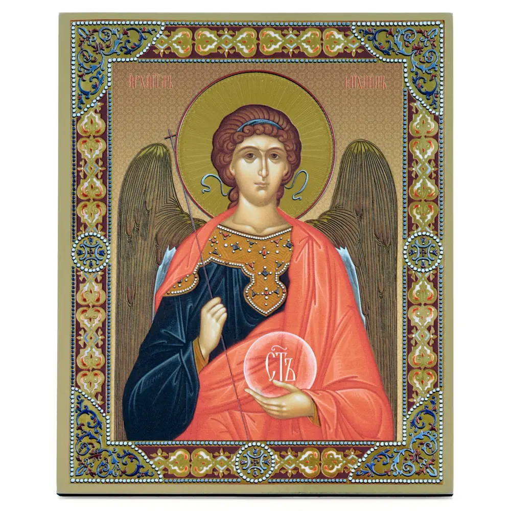 Icon on board 18×24 gilded finish, 3D print, varnish Archangel Michael 2