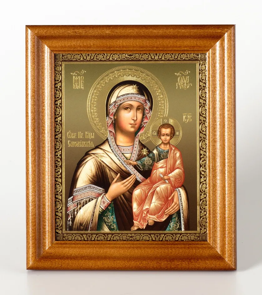 Icon in wooden frame №2 11×13 embossing Smolensk Mother of God 5