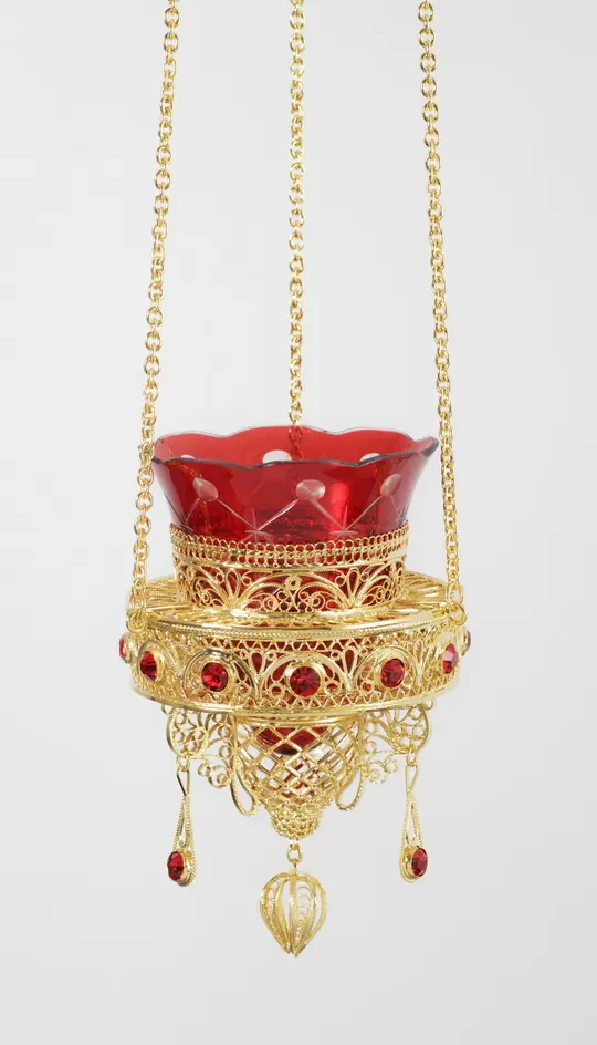 Filigree vigil lamp №31 / gilding