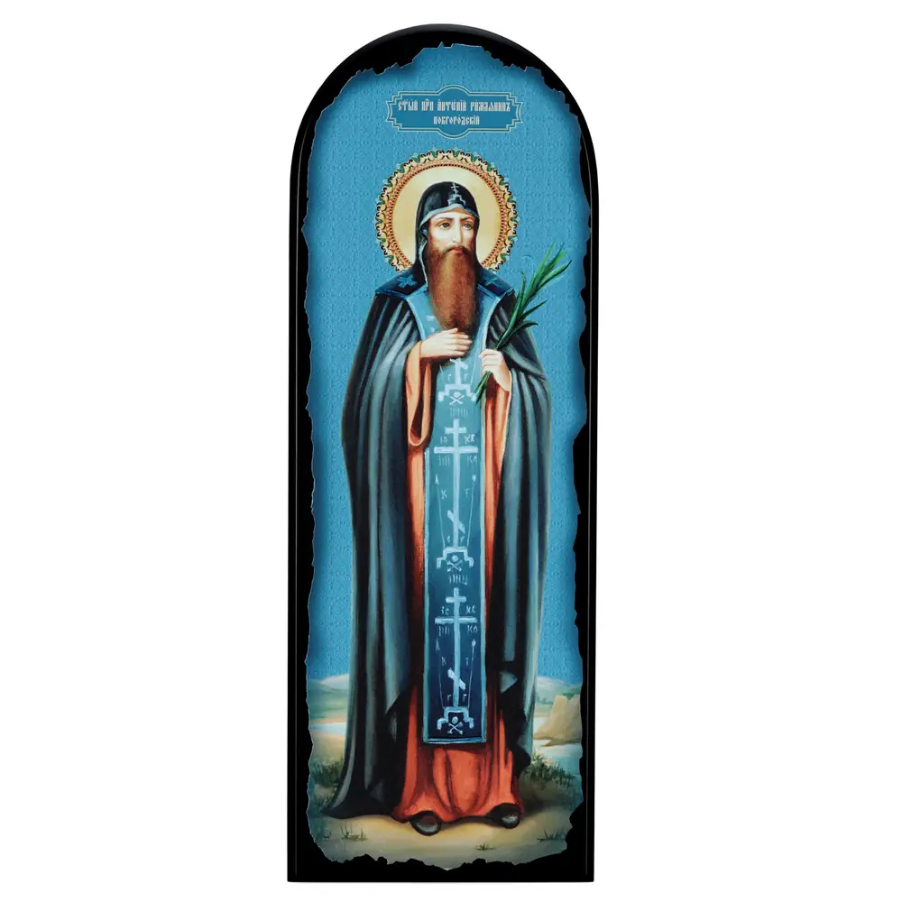 Icon on MDF 18×50 arched, 3D print, varnish Anthony the Roman