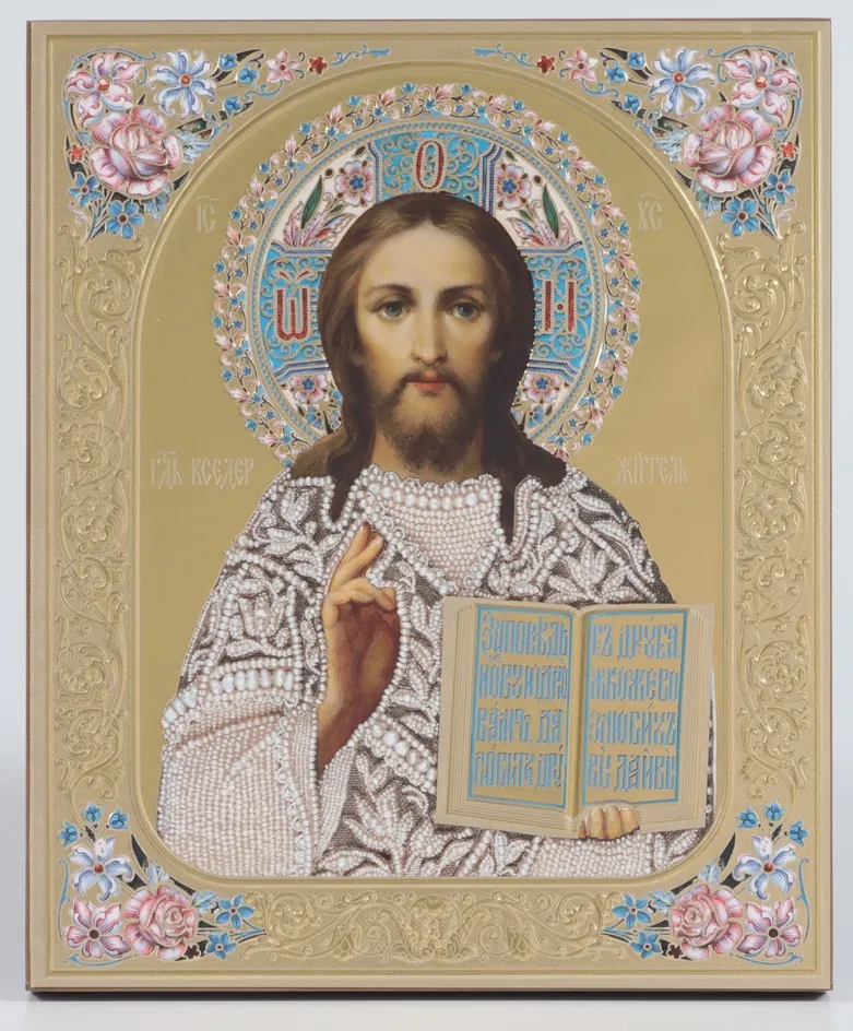 ხატი ხის დაფაზე 21×32 დსპ რელიეფური ტვიფრი, შეფუთვა მაცხოვარი 27
