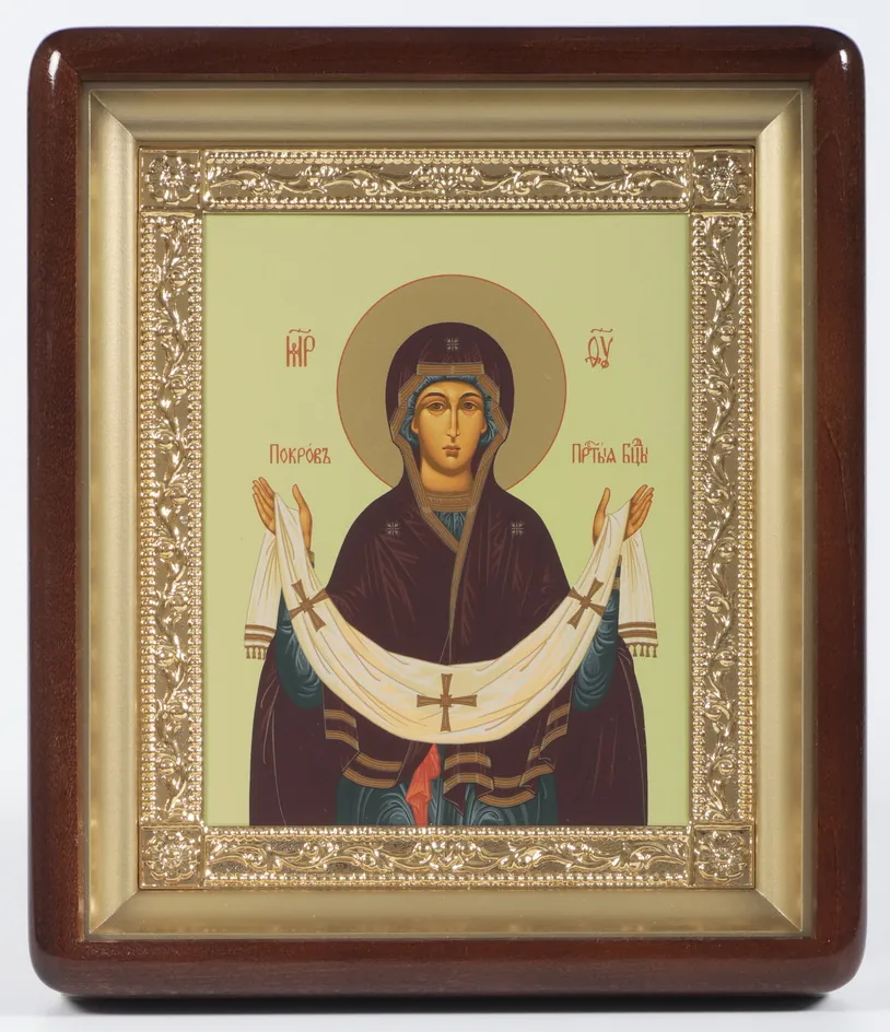 ხატი კიოტში 18×24 ფიგურული, ტემპერა, მოოქროვილი ჩარჩო საფარველი