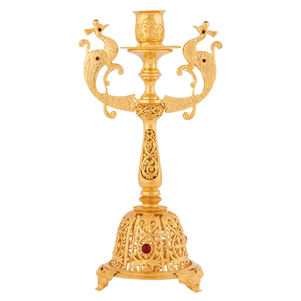 Candlestick with cast with base №2 gilding stones