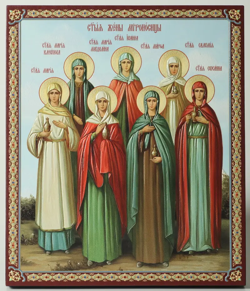 Icon on board 22×26 3D print, varnish Myrrhbearing Women