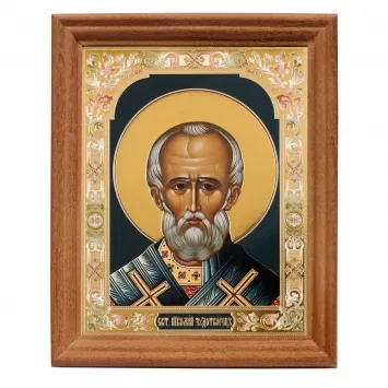 ხატი ხის ჩარჩოში №3 11×13 ორმაგი ტვიფრი ნიკოლოზ საკვირველთმოქმედი 29