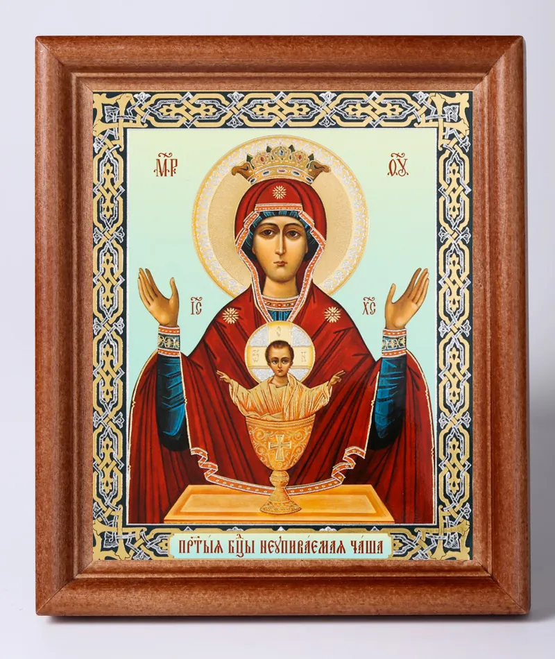 ხატი ხის ჩარჩოში №1 11×13 ორმაგი ტვიფრი უშრეტი სასმისი 4