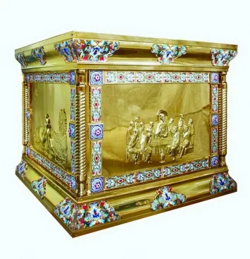 Altar table vestment №5 1.0 * 1.0 electroforming gilding stones enamel