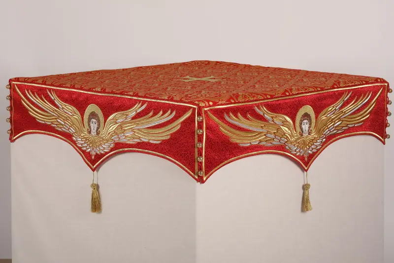 Cloth №13 brocade embroidery on brocade 1,3×1,3 (for the altar table 1,0×1,0)