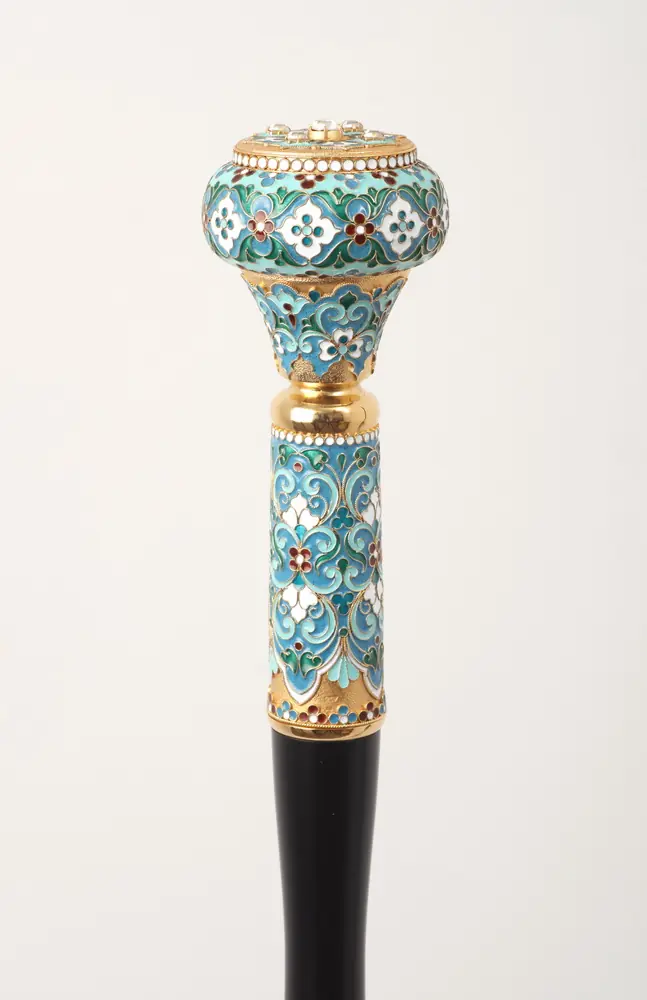 Staff №23 one-piece silver filigree, enamel / gilding