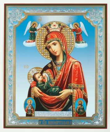 Icon on hardboard №1 30×40 double embossing Milk-Giver Mother of God