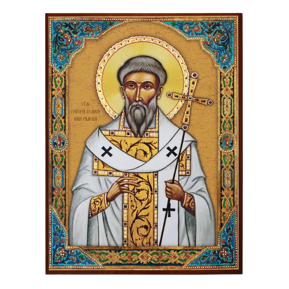 Icon on board 30×40 3D print, varnish №2 Gregory the Dialogist