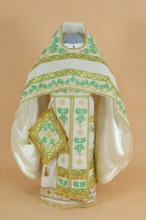 Priest's vestment №36 linen satin-stitch embroidery sewn-on galloon