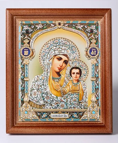 ხატი ხის ჩარჩოში №1 11×13 ტვიფრი ყაზანის ღვთისმშობელი 3